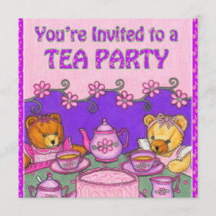 お茶会のCard~Teddyくまへの招待されました 招待状
