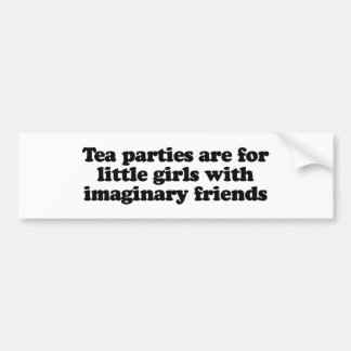 お茶会は想像frを持つ小さな女の子のためです バンパーステッカー