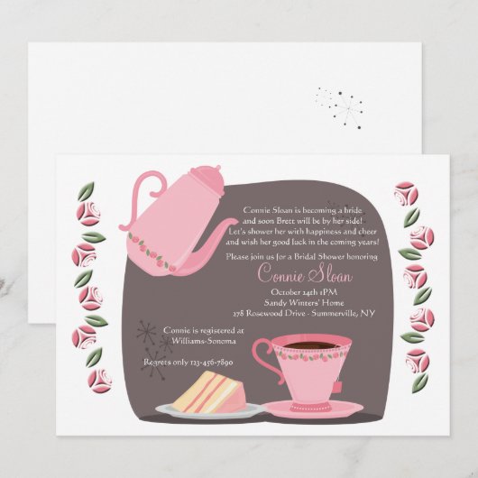 お茶会への招待 招待状 (正面/裏面)