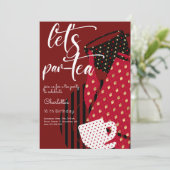 お茶会をしよう - エレガントでシンプルな誕生日 招待状 (スタンド正面)