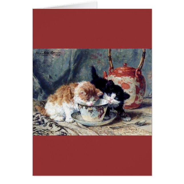 お茶会を持っている2匹の子ネコ (正面)