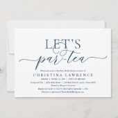 お茶会パーティー、結婚式前の花嫁、ブライズシャワー 招待状 (正面)