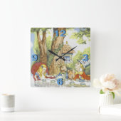 お茶会1 スクエア壁時計 (ホーム)