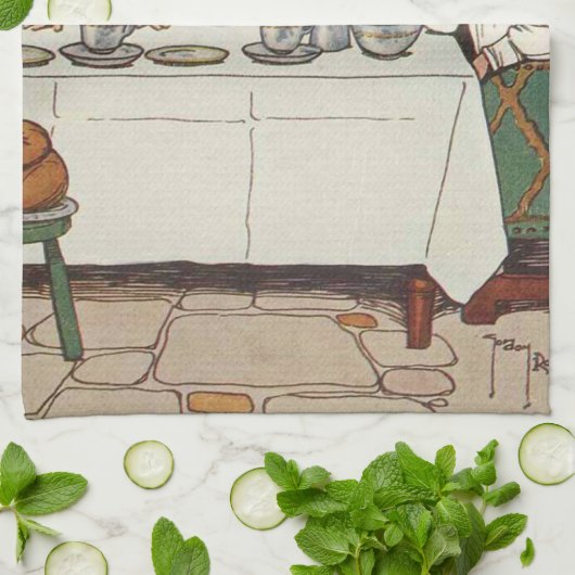 お茶会3 キッチンタオル (折り畳み)