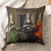 お茶会(キャンバスの油) クッション (ブランケット)