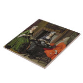 お茶会(キャンバスの油) タイル (側面)