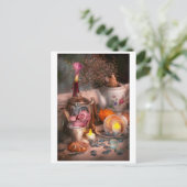 お茶会-私は茶を食べたいと思います インビテーションポストカード (スタンド正面)