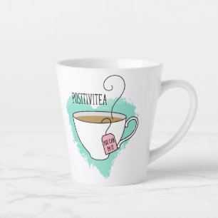お茶好きな人にかわいいポジティープレゼント カフェラテマグ