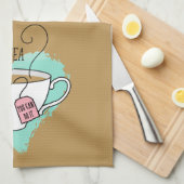 お茶好きにかわいいポジティティープレゼント キッチンタオル (四つ折り)