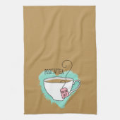 お茶好きにかわいいポジティティープレゼント キッチンタオル (縦)