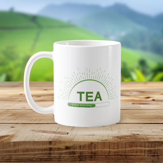 お茶好きのためのグリーンマグカップ 朝のご挨拶 コーヒーマグカップ