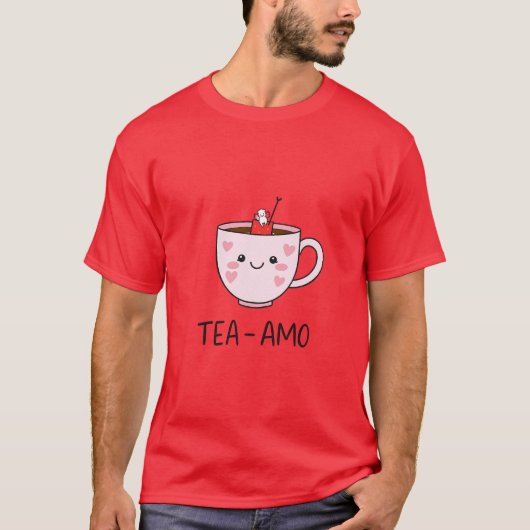 お茶好きのためのTea amo Tシャツ (正面)