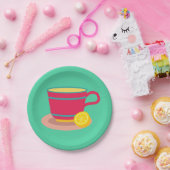 お茶好きのレモンティー ペーパープレート (パーティー)