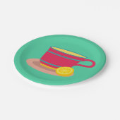 お茶好きのレモンティー ペーパープレート (アングル)