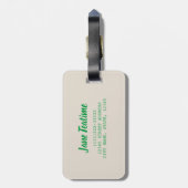 お茶好きの時間バッグ ラゲッジタグ (裏面縦)