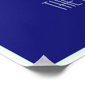 お茶室サインエレガント手描き花開き茶碗 ポスター (角)