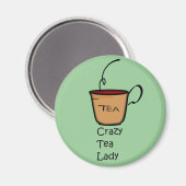 お茶熱狂するの女性 マグネット (正面/裏面)