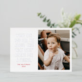 お茶目でユーモア溢れるシルバーとレッドのナイスリストクリスマスカード（友達に聞いてみた編） 箔シーズンカード (立ち正面)