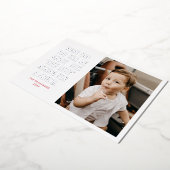 お茶目でユーモア溢れるシルバー＆レッドのナイスリストクリスマスカード 箔シーズンカード (回転した状態)