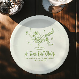 お茶目なお誕生日パーティーグリーン A Tini Bit Older ペーパープレート