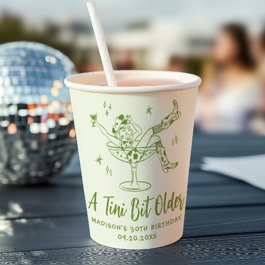 お茶目なお誕生日パーティー Tini Bit Older グリーン 紙コップ