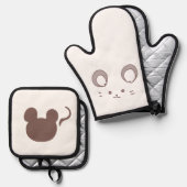 お茶目なねずみ 鍋つかみ&鍋敷きセット (正面/裏面)