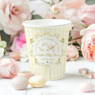お茶目なガチョウの性別未公開お花畑ベビーシャワー 紙コップ