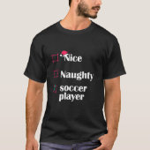 お茶目なサッカー選手 楽しいサッカー クリスマス Tシャツ (正面)
