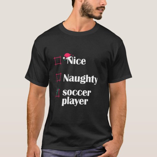 お茶目なサッカー選手 楽しいサッカー クリスマス Tシャツ (正面)