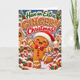 お茶目なジンジャー・クリスマス カード