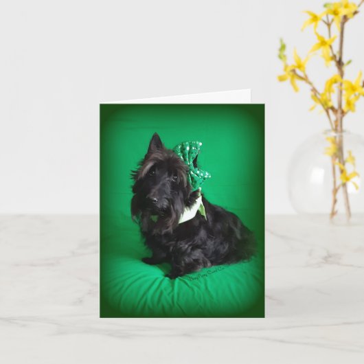 お茶目なスコット カード (黄色い花)