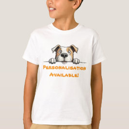 🐶お茶目なスタッフォードシャーブルテリア - 名前入れ可能 Tシャツ