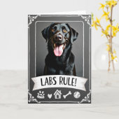 お茶目な仔犬の誕生日カード カード (黄色い花)
