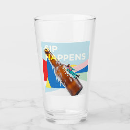 お茶目な“Sip Happens”ドリンクグラス タンブラーグラス