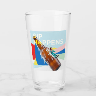 お茶目な“Sip Happens”ドリンクグラス タンブラーグラス
