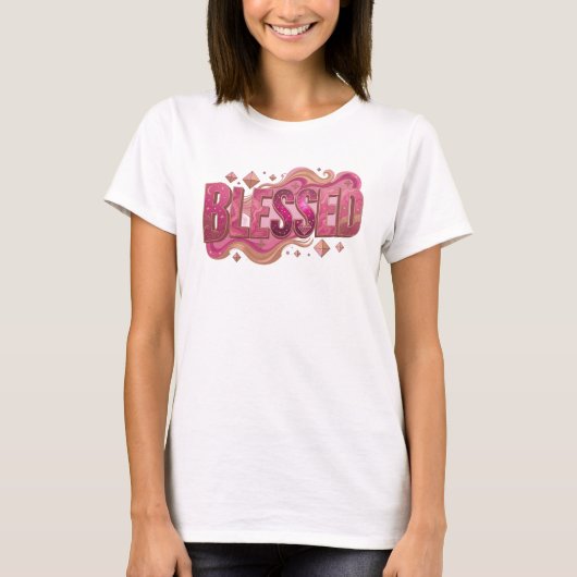 お茶目なBLESSED 2Dファッションアート Tシャツ (正面)