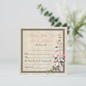 お茶空白のの庭園の結婚式またはシャワー –  招待状 (スタンド正面)