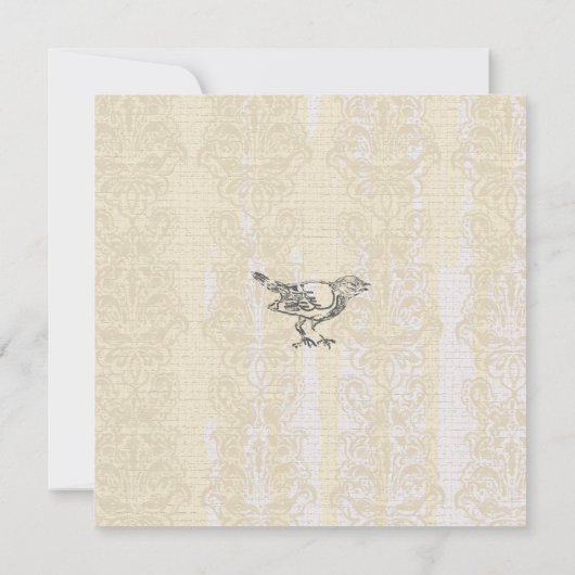 お茶空白のの庭園の結婚式またはシャワー –  招待状 (裏面)