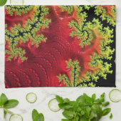 お茶走のタオルを通る川 キッチンタオル (折り畳み)