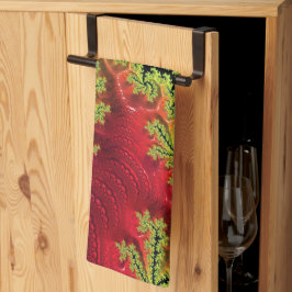 お茶走のタオルを通る川 キッチンタオル