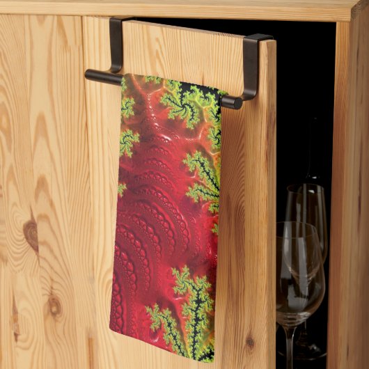 お茶走のタオルを通る川 キッチンタオル (三つ折り)