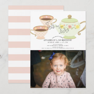 お茶2つパーティー2ndバースデーフォト 招待状