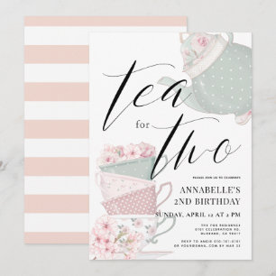 お茶2杯パーティー2歳 招待状