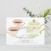 お茶2杯パーティー2歳 招待状 (スタンド正面)