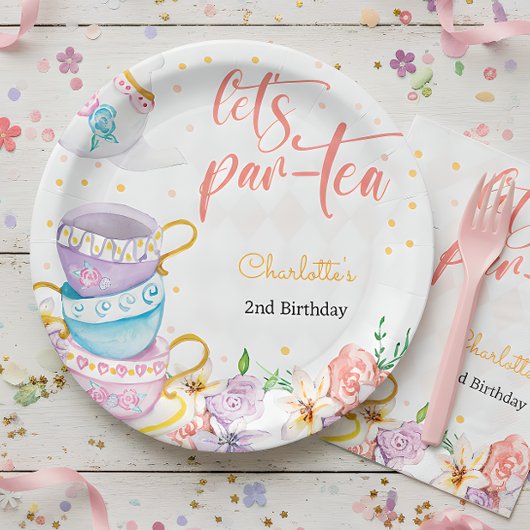 お茶、お茶の誕生日 ペーパープレート
