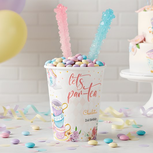 お茶、お茶の誕生日 紙コップ