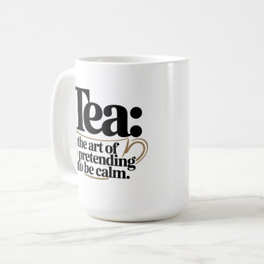 お茶:冷静さを装う術 コーヒーマグカップ (正面左)