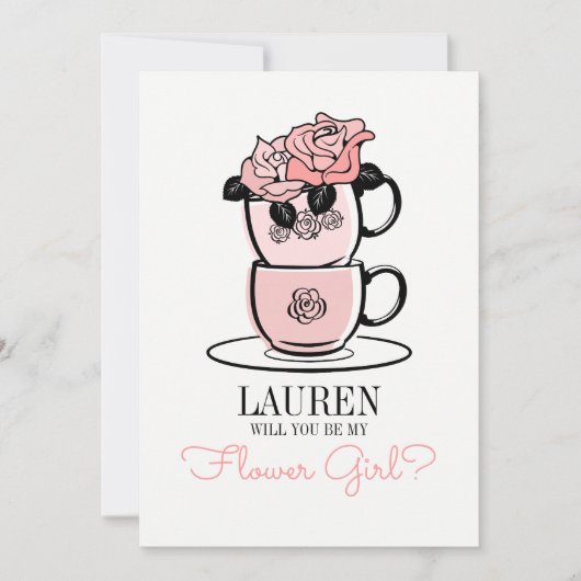 お茶 花の少女 ブライドスマイデ カード (正面)