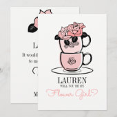 お茶 花の少女 ブライドスマイド カード (正面/裏面)