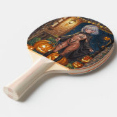 お菓子かぼうし、勇敢なハロウィンのコスプレガール 卓球ラケット (正面アングル)